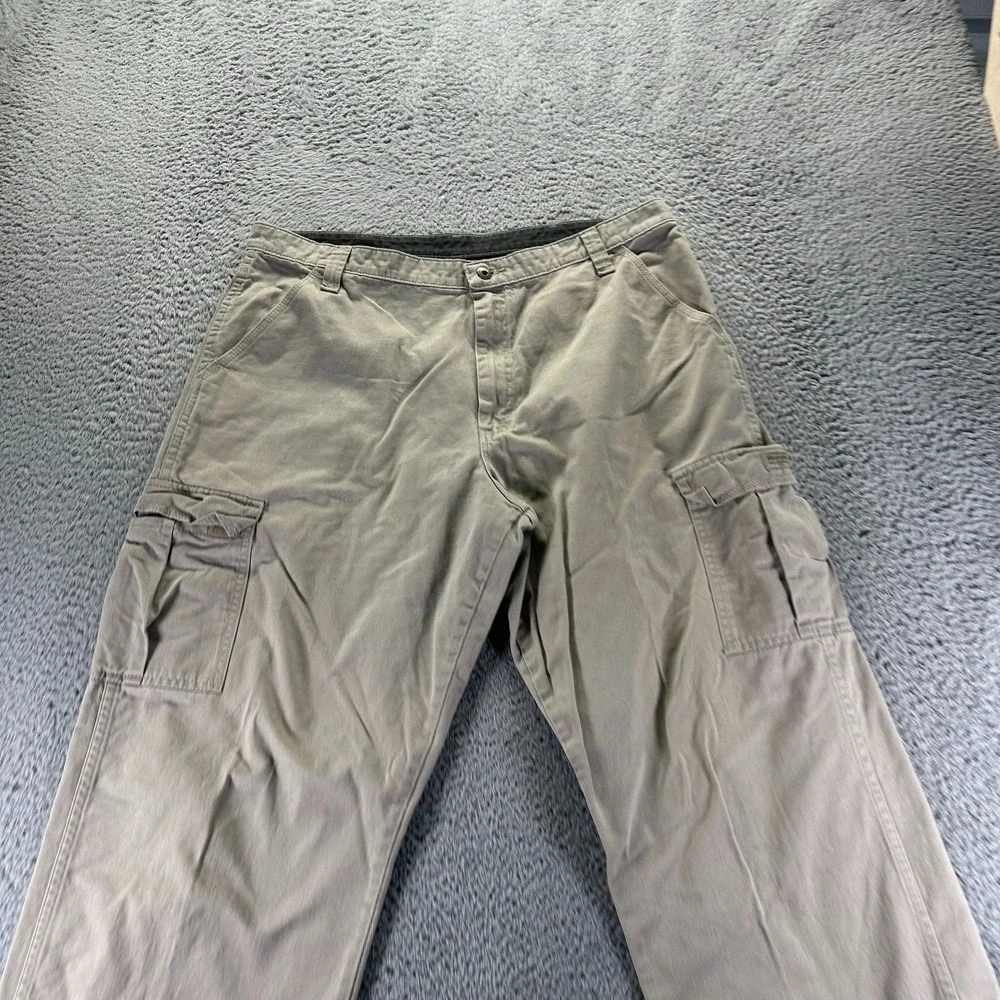 Wrangler Legacy Pant Mens 38x30 Beige Cotton Cargo Straight Leg Utility Workwear